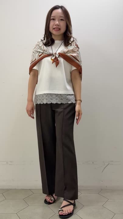 長さ調整自由】マーブルバイカラー ロングネックレス（ネックレス